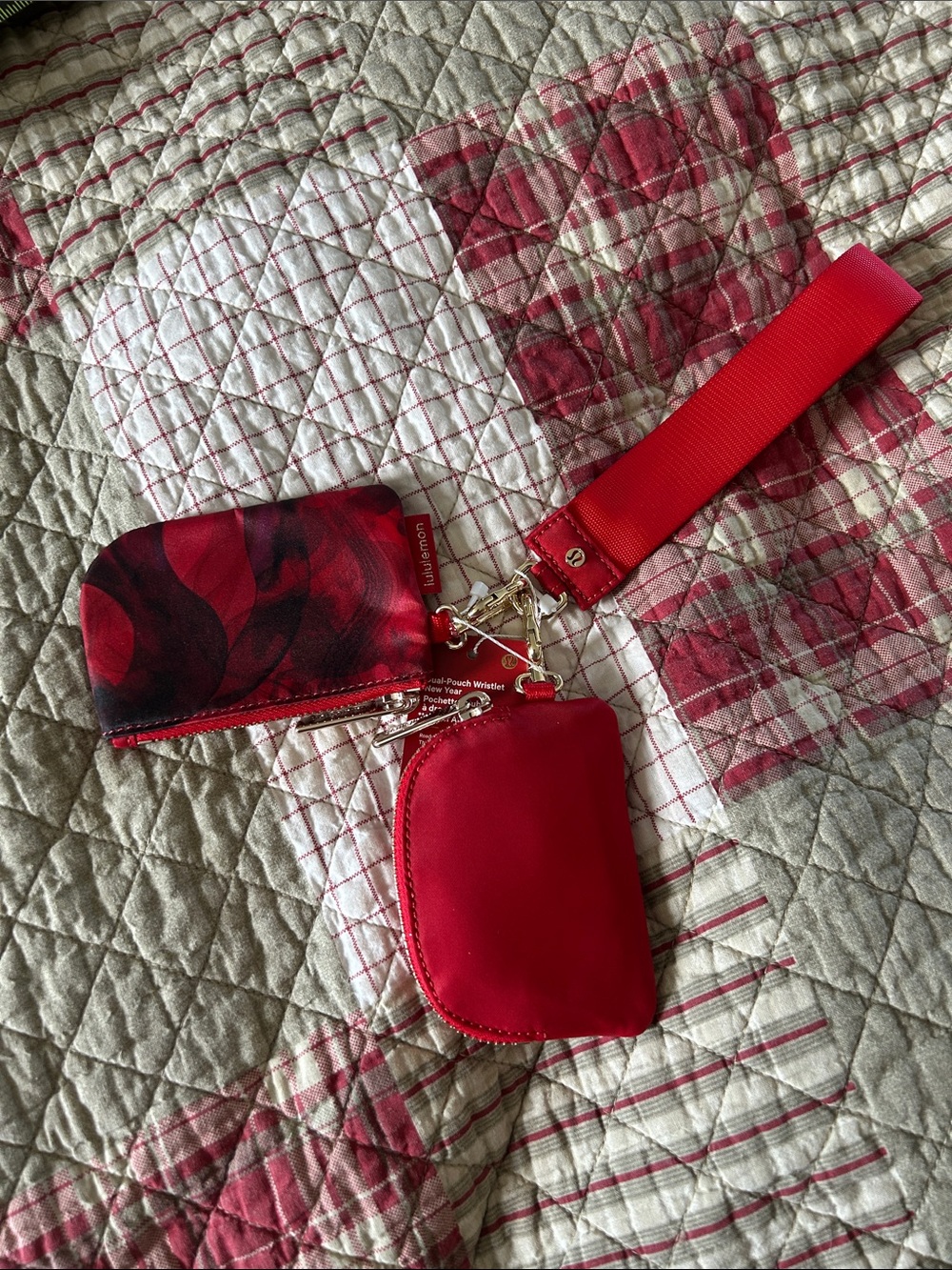 lululemon athletica Red Dual Pouch  Wristlet